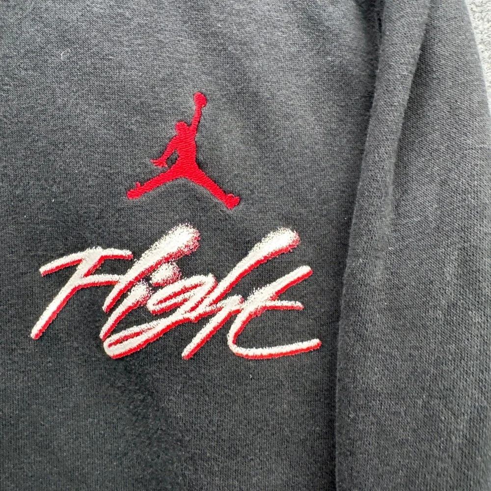 Jordan Flight Hoodie Mens Small Black Long Sleeve‎ Embroidered Fleece Athletic